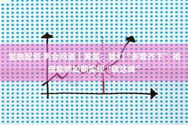 宝融配资 两会问道丨黄震：我们“多管齐下” 相信能够如期实现“碳达峰”